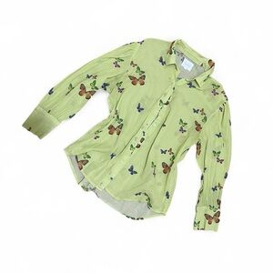 Butterfly Print Shirt - Green